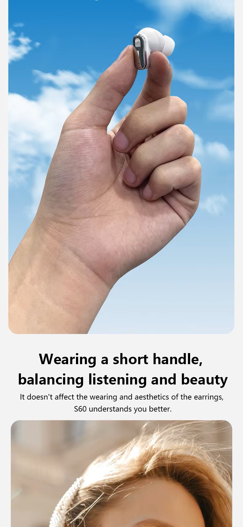 S60 Ultra-Long Life  In-Ear E-Sports Gaming Headset  Wireless for Bluetooth 5.4 Earphones