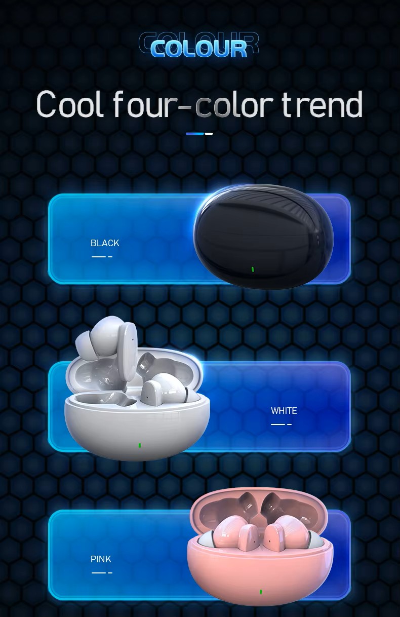 S90 In-Ear Headset Dual Mic LED Battery Indicator HiFi Stereo, Noise Reduction, IPX-3 Waterproof ,BT.5.4