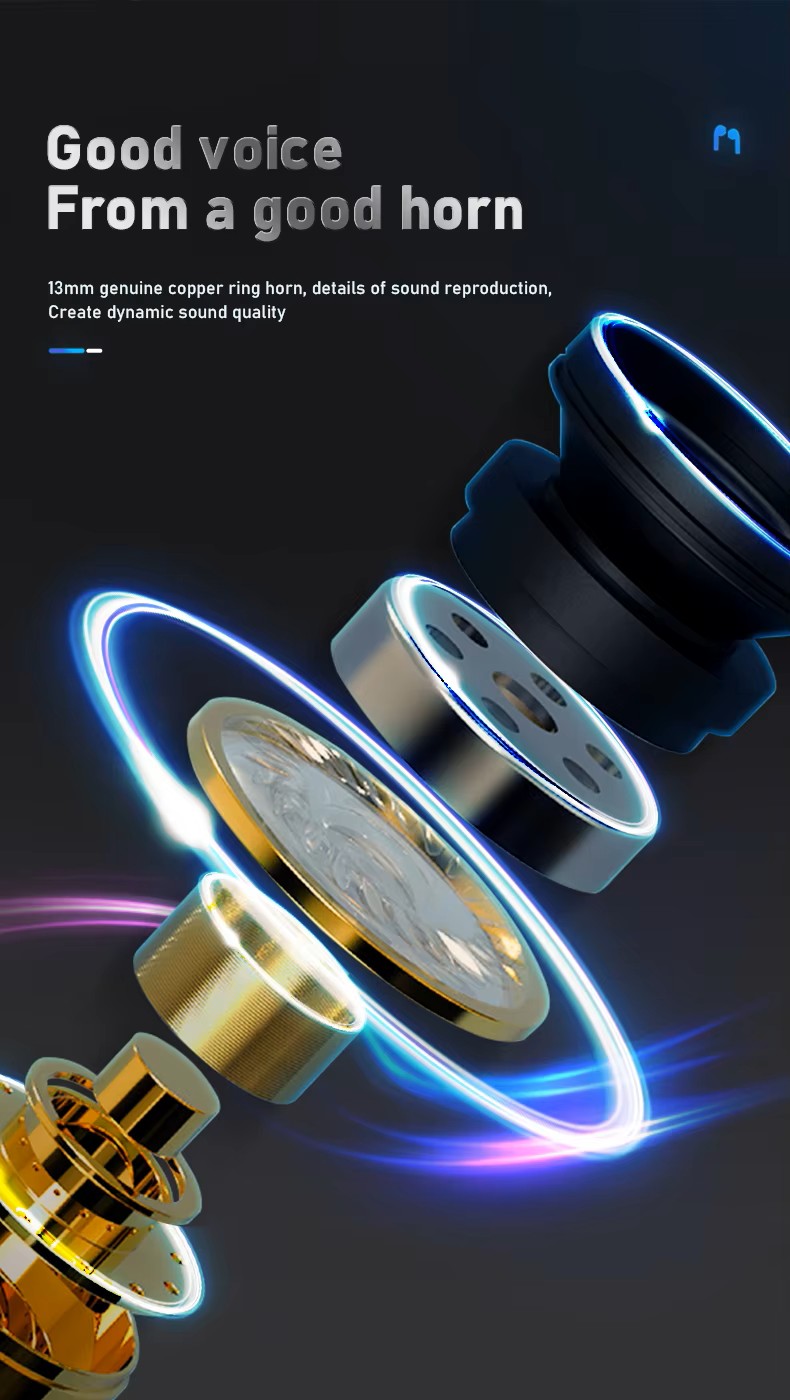 S90 In-Ear Headset Dual Mic LED Battery Indicator HiFi Stereo, Noise Reduction, IPX-3 Waterproof ,BT.5.4