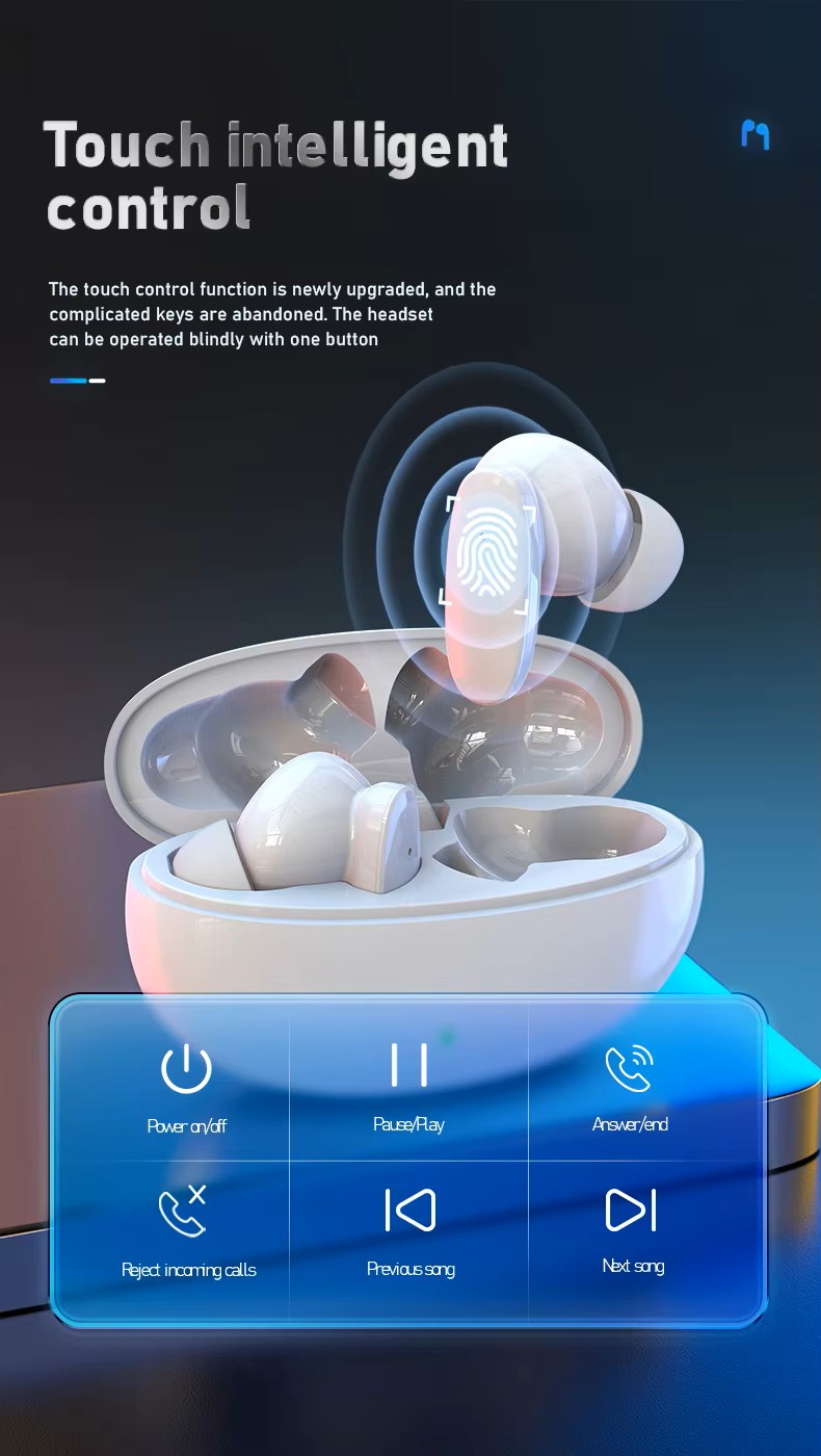 S90 In-Ear Headset Dual Mic LED Battery Indicator HiFi Stereo, Noise Reduction, IPX-3 Waterproof ,BT.5.4