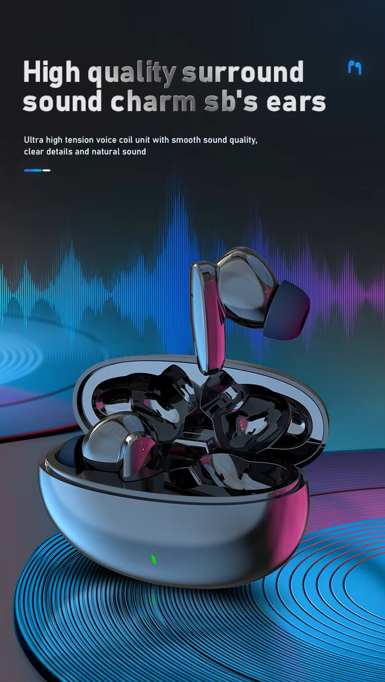 S90 In-Ear Headset Dual Mic LED Battery Indicator HiFi Stereo, Noise Reduction, IPX-3 Waterproof ,BT.5.4