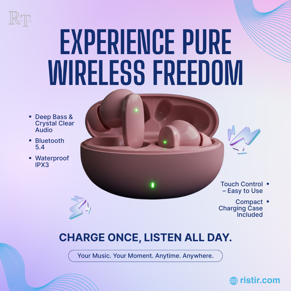 S90 In-Ear Headset Dual Mic LED Battery Indicator HiFi Stereo, Noise Reduction, IPX-3 Waterproof ,BT.5.4