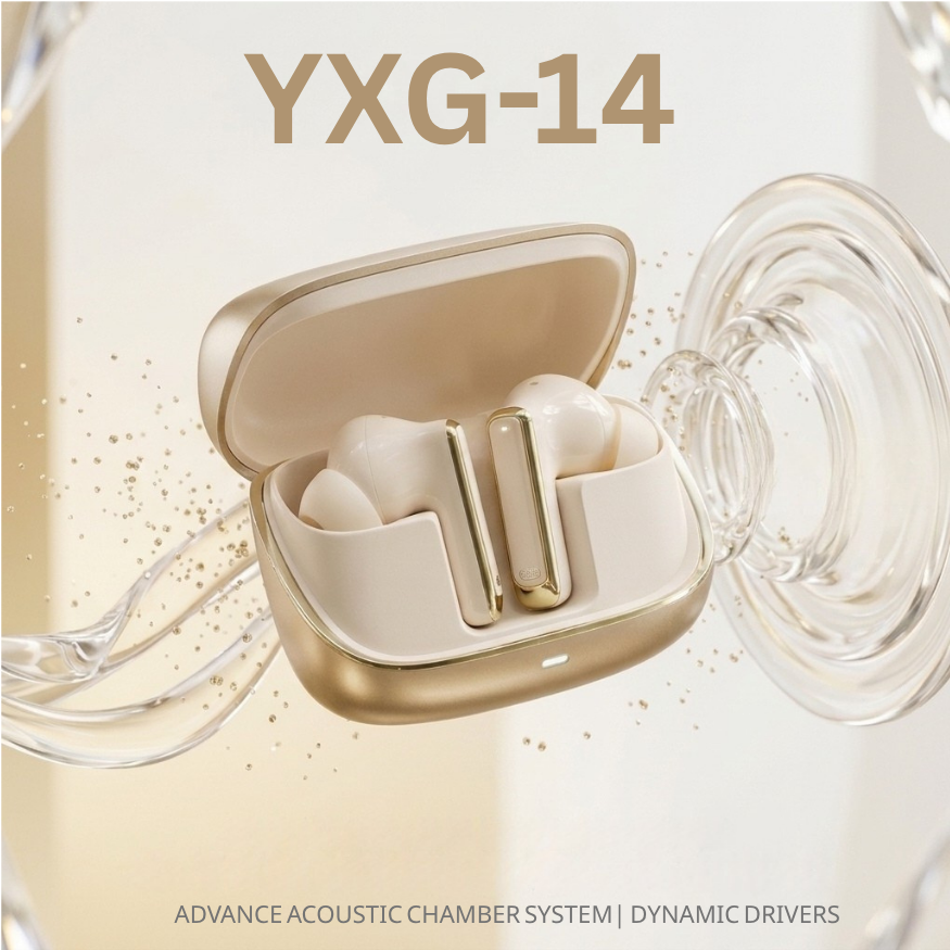 🔊 YXG-14 TWS Earbuds – Powerful Deep Bass Wireless Earbuds with Bluetooth 6.0, Clear Calls, Sweatproof Design, Long Battery Life