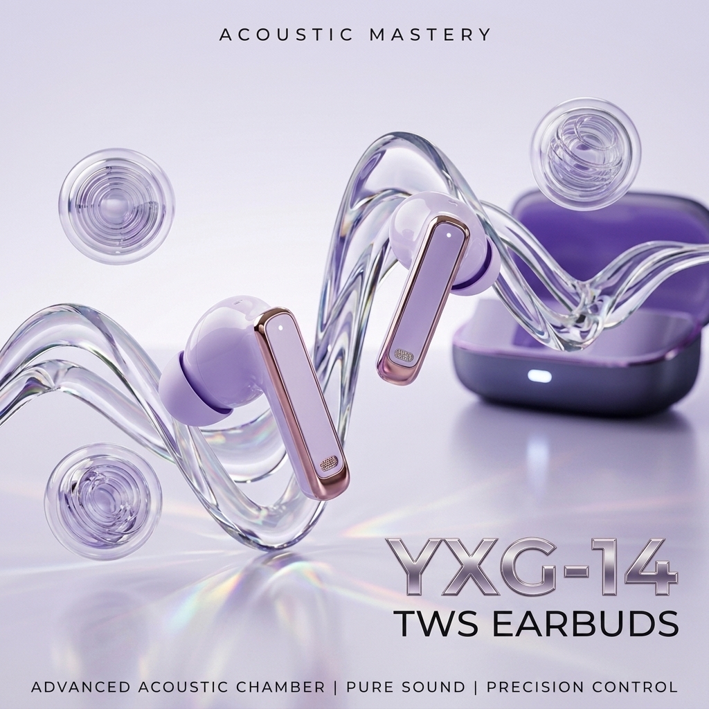 🔊 YXG-14 TWS Earbuds – Powerful Deep Bass Wireless Earbuds with Bluetooth 6.0, Clear Calls, Sweatproof Design, Long Battery Life